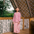The Embun Collection Girl Instant Pareo Skirt in Mawar Print - Umbi