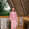 The Embun Collection Girl Instant Pareo Skirt in Mawar Print - Umbi