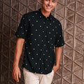 The Embun Collection Men Holiday Shirt in Black Pelita Print - Umbi
