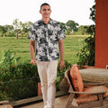 The Embun Collection Men Holiday Shirt in Black & White Banjaran Print - Umbi