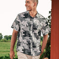 The Embun Collection Men Holiday Shirt in Black & White Banjaran Print - Umbi