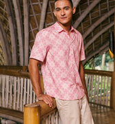 The Embun Collection Men Holiday Shirt in Mawar Print - Umbi