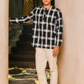 The Embun Collection Men Kurta in Checked Black - Umbi