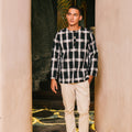 The Embun Collection Men Kurta in Checked Black - Umbi