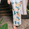 The Embun Collection Women Classic Skirt in Blue & Olive Banjaran Print - Umbi