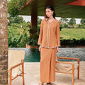 The Embun Collection Women Classic Skirt in Brown Diamond Print - Umbi