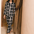 The Embun Collection Women Classic Skirt in Checked Black - Umbi