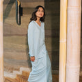 The Embun Collection Women Classic Skirt in Sky Blue - Umbi