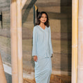 The Embun Collection Women Classic Skirt in Sky Blue - Umbi