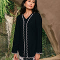 The Embun Collection Women Embroidered Kebaya Top in Black - Umbi