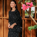 The Embun Collection Women Kebaya 2 - in - 1 in Black Pelita Print - Umbi