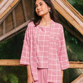 The Embun Collection Women Kebaya 2 - in - 1 in Checked Pink - Umbi