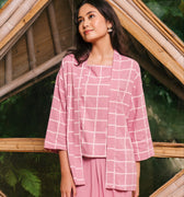 The Embun Collection Women Kebaya 2 - in - 1 in Checked Pink - Umbi