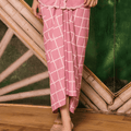 The Embun Collection Women Pareo Skirt in Checked Pink - Umbi