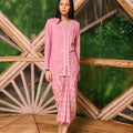 The Embun Collection Women Pareo Skirt in Checked Pink - Umbi