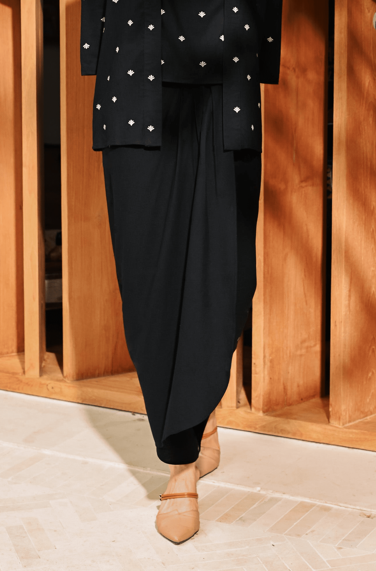 The Embun Collection Women Wrap Skirt in Black - Umbi