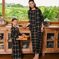 The Embun Collection Women Wrap Skirt in Checked Brown - Umbi