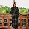 The Embun Collection Women Wrap Skirt in Checked Brown - Umbi