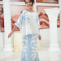 The Galleria Collection Girl Saloma Set In Baby Blue Ivy Print - Umbi