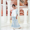 The Galleria Collection Girl Saloma Set In Baby Blue Ivy Print - Umbi