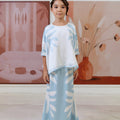 The Galleria Collection Girl Saloma Set In Baby Blue Ivy Print - Umbi