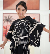 The Galleria Collection Girl Saloma Set In Black Athens Print - Umbi