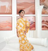 The Galleria Collection Girl Saloma Set In Golden Yellow Winter Print - Umbi
