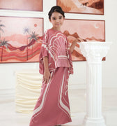 The Galleria Collection Girl Saloma Set In Warm Pink Athens Print - Umbi