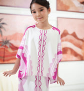 The Galleria Collection Pt.1 Girl Saloma Set In Barbie Pink Forest Print - Umbi