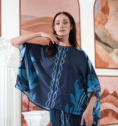 The Galleria Collection Pt.1 Women Saloma Set In Navy Blue Forest Print - Umbi