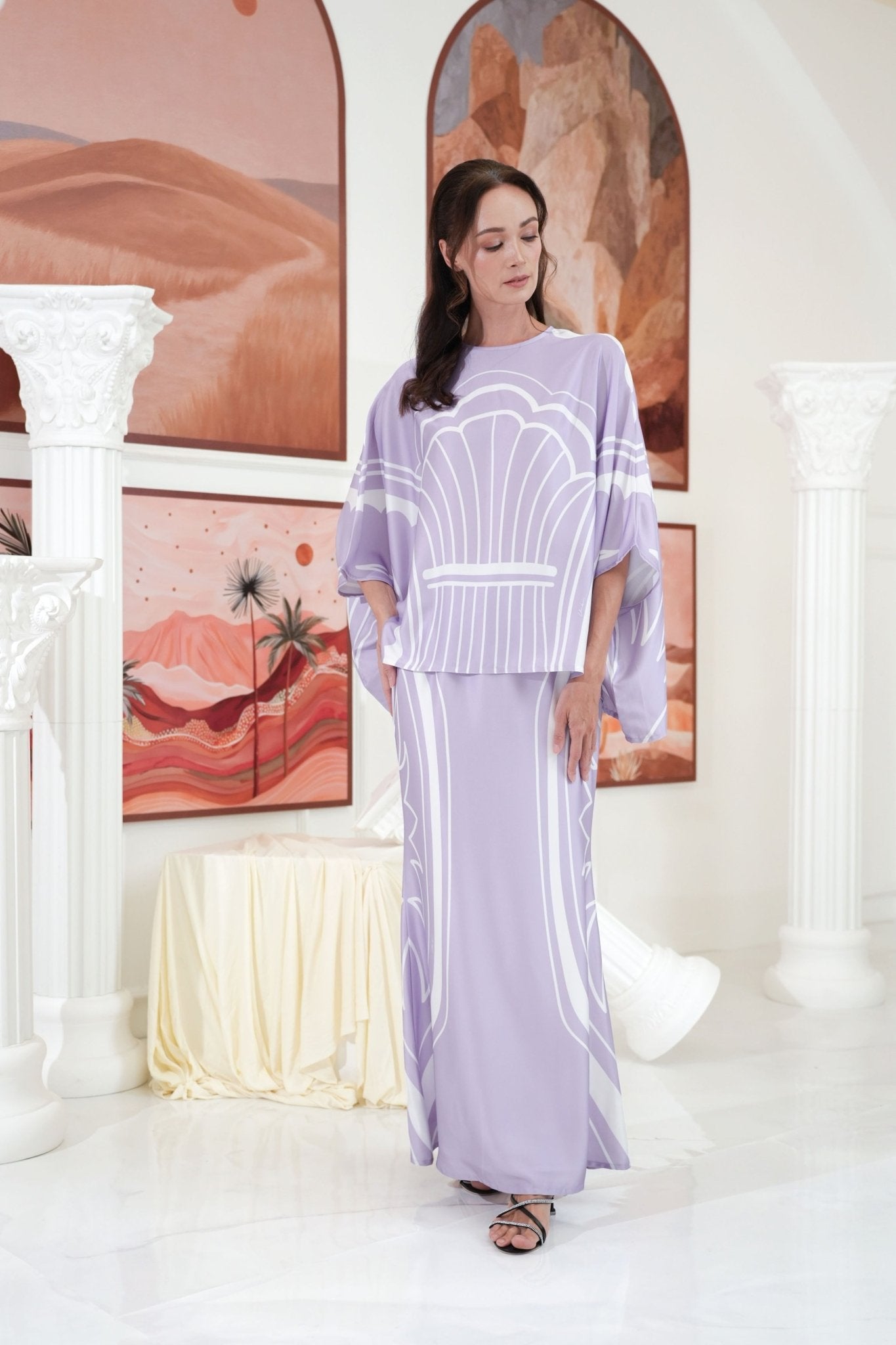 The Galleria Collection Women Saloma Set In Lilac Athens Print - Umbi