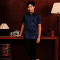 The Huā Collection Boy Holiday Shirt in 韵 Cadence Bamboo Navy - Umbi