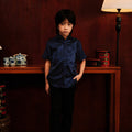 The Huā Collection Boy Holiday Shirt in 韵 Cadence Bamboo Navy - Umbi