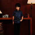 The Huā Collection Boy Holiday Shirt in 韵 Cadence Bamboo Navy - Umbi