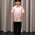 The Huā Collection Boy Holiday Shirt in 韵 Cadence Jacquard Pink - Umbi