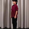 The Huā Collection Boy Holiday Shirt in Maroon - Umbi