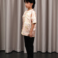 The Huā Collection Boy Short Sleeves Samfu in 蕊 Blossom Jacquard Gold - Umbi