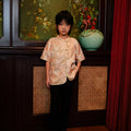 The Huā Collection Boy Short Sleeves Samfu in 蕊 Blossom Jacquard Gold - Umbi