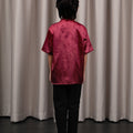 The Huā Collection Boy Short Sleeves Samfu in 韵 Cadence Bamboo Maroon - Umbi