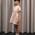 The Huā Collection Girl Puff Sleeves Cheongsam in 蕊 Blossom Jacquard Gold - Umbi