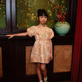 The Huā Collection Girl Puff Sleeves Cheongsam in 蕊 Blossom Jacquard Gold - Umbi