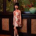 The Huā Collection Girl Sleeveless Cheongsam in 蕊 Blossom Jacquard Red - Umbi