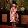The Huā Collection Girl Sleeveless Cheongsam in 蕊 Blossom Jacquard Red - Umbi