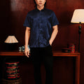 The Huā Collection Men Holiday Shirt in 韵 Cadence Bamboo Navy - Umbi