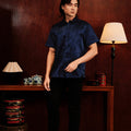 The Huā Collection Men Holiday Shirt in 韵 Cadence Bamboo Navy - Umbi