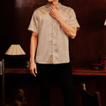 The Huā Collection Men Holiday Shirt in 韵 Cadence Bamboo Sand - Umbi