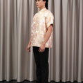 The Huā Collection Men Short Sleeves Samfu in 蕊 Blossom Jacquard Gold - Umbi