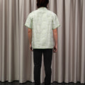 The Huā Collection Men Short Sleeves Samfu in 韵 Cadence Jacquard Green - Umbi