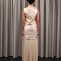 The Huā Collection Women Detachable Pleated Skirt in 蕊 Blossom Jacquard Gold - Umbi