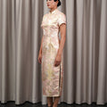 The Huā Collection Women Fitted Cheongsam in 蕊 Blossom Jacquard Gold - Umbi